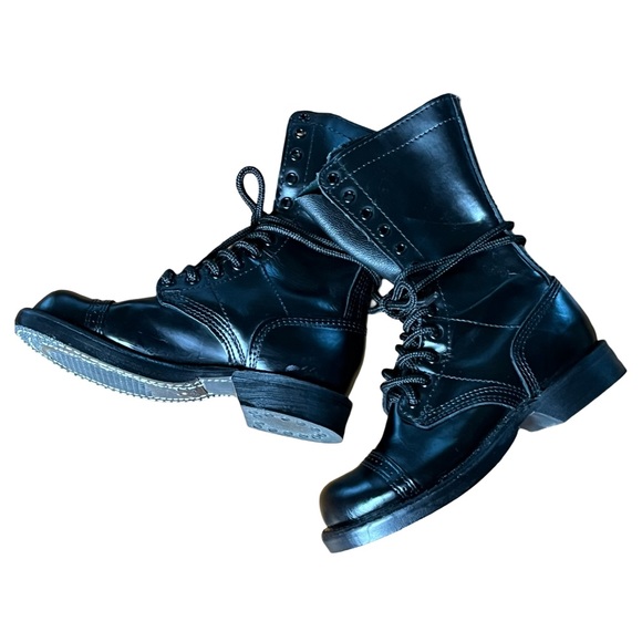 CORCORAN Women’s Lace Up Boot 1515 Black Leather Size 5 Military Moto Grunge - Picture 7 of 15